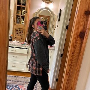 cute black and plaid sweatshirt